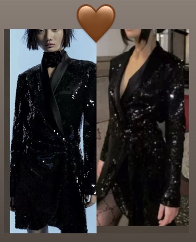 Zara sequin black - sequin, blazer