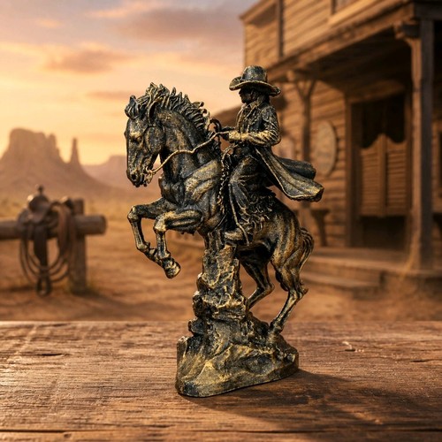 Cowboy horse statue - cowboy, on