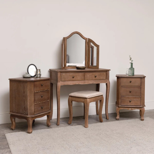 Dark wood dressing table desk - dark,
