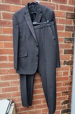 Men's 2 Piece Grey Suit, F&F,Jacket 44"R/112cm, Waist 38" IL 31", Polyester, VGC