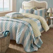 Laura Ashley Lille Stripe Seaspray Duvet Cover Set Super King Size