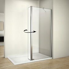 1950mm Walk In Wet Room Shower Enclosure Screen& Flipper Glass Panel Tray+Waste