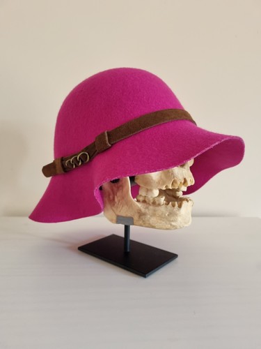 100 wool pink cloche hat - 100%,