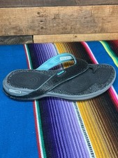 Reebok Easy Tone Women's Sz 7 Black Casual Thong Flip Flop Slip On Sandal Shoes