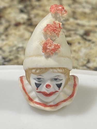 Porcelain sad clown head - clown,