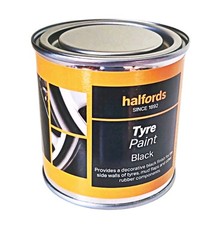 Tyre Paint Black Tire Shine New Look Restorer Rubber Mudflap Trim 250ml Tin 