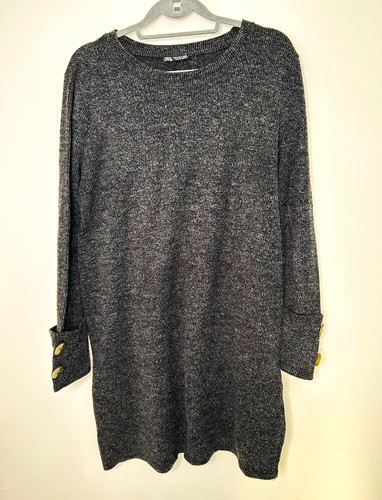 Zara grey knit jumper dress - zara,