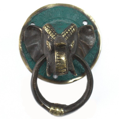 Brass door knocker elephants - brass,