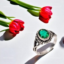 Green Emerald Stone 925 Solid