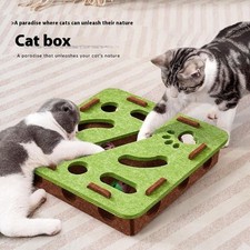 Interactive Cat Toy Puzzle Felt Box Treat Maze Play For Toy Box Agility Toys