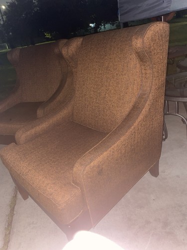 Brown upholstered wingback - brown,