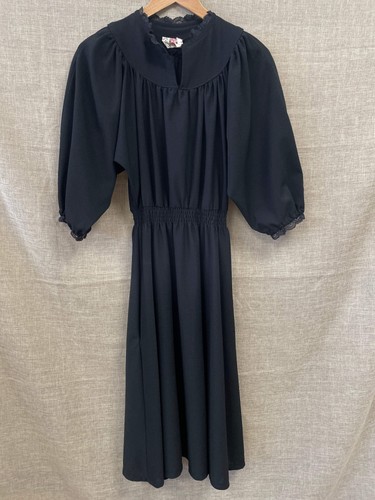Vintage 1980s black crepe - vintage,