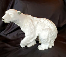 Vintage Royal Dux Bohemian Porcelain Polar Bear 16" x 12" 1920's