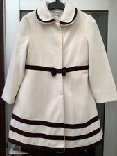 Couche Tot Girls Cream Brown jacket Coat & Dress Outfit Set  7-8 Years
