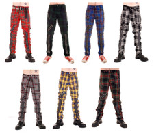 Tiger of London Woolly Tartan Zip Bondage Pants Punk Rock Trousers