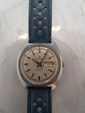 Vintage RODANIA Men's Automatic Swiss Watch day/date Silver Dial 1970s