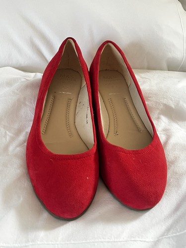 Red suede pumps ballerina - suede, pumps/ballerina