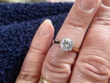 QVC 14ct Gold Diamonique Solitaire Ring Size K