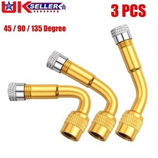 3X Brass Air Tyre Valve Extension Adaptor Tire Stem Extender 45/90/135 Degree