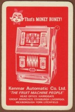 Playing Cards Single Card Old * SLOT FRUIT MACHINE Advertising Casino Gambling A