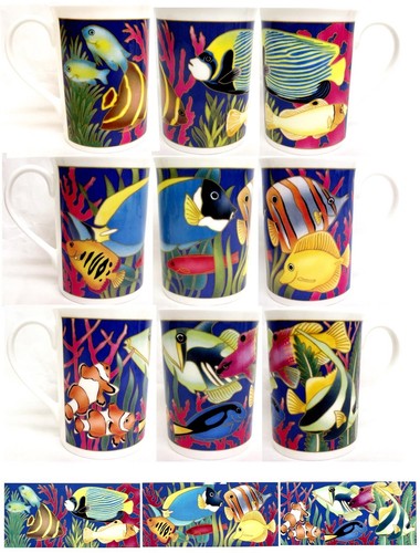 Coral reef mugs set fine - mugs, 3