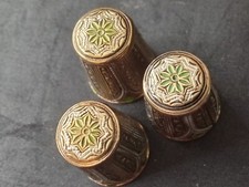  Set Of 3 Brass And Enamel