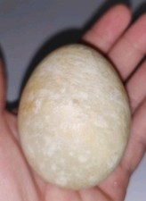 Marble Onyx Egg Natural Polished Stone Decorative Vintage Paperweight Cream