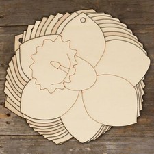 10x wooden daffodil head - wooden,