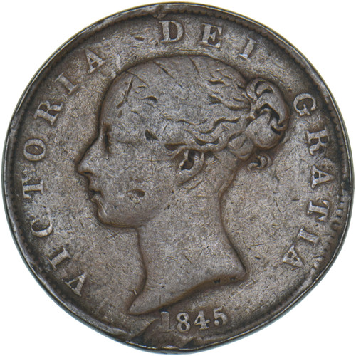 1845 halfpenny victoria - 1845,