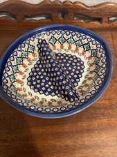 Divided dish - Handmade Polish pottery Boleslawiec Folk Art Style ref 12