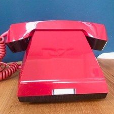 VINTAGE VEF TA 68 ROTARY DIAL TELEPHONE, 1980S HI GLOSS YELLOW, NEW UNUSED BOXED