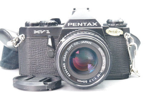 Pentax mv1 35mm slr with - mv1,