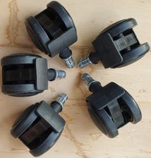5 x Heavy Duty Rubber Swivel Castor Wheels Trolley Furniture Caster