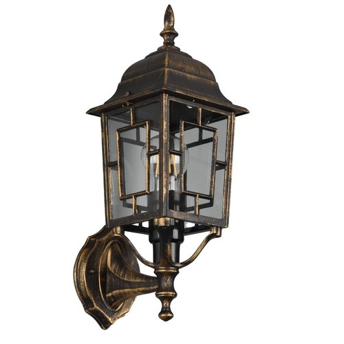Antique brass and clear - clear, glass