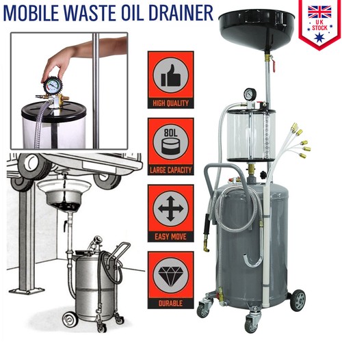 Mobile 80l waste oil drainer - mobile,