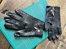 Dents Black Leather Formal British Officer Gloves (5-1510) Wool Lined Size Small