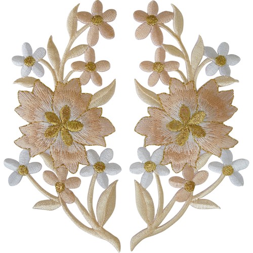 Pair flower patches iron - pair,