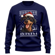 Christmas Doberman Jumper Sweatshirt Dog Owner Men and Women Santa Tree Light...