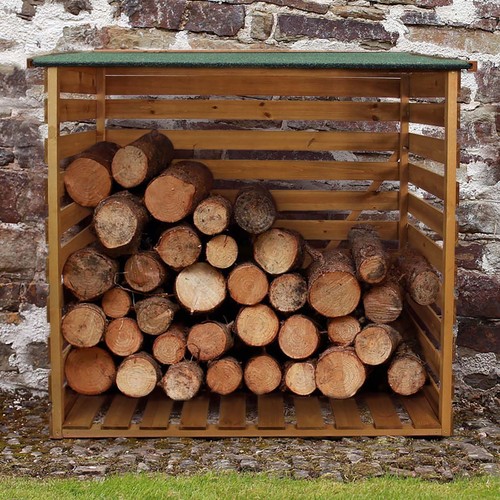 Wooden log store wood firewood - wooden,