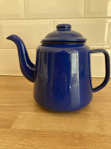 Vintage enamel teapot 14cm - enamel,