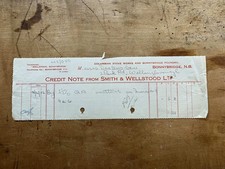 1954 Credit Note Smith & Wellstood Bonnybridge Stirling