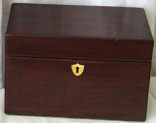 Mahogany small tea caddy - mahogany,