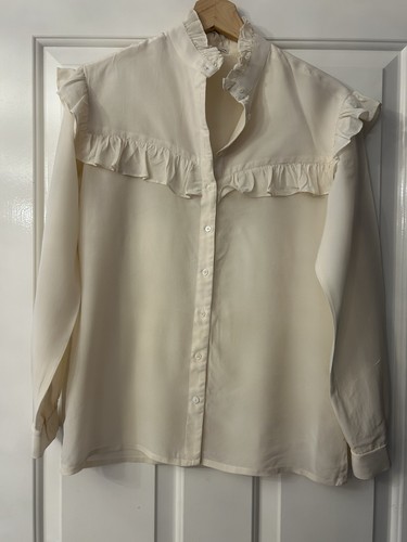 Vintage 100 silk ruffle - silk,