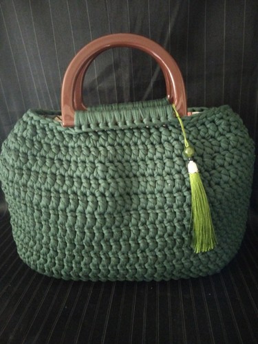 Handmade crochet bag dark - bag,,