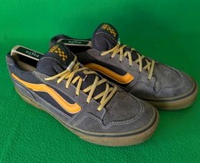 Vans Caldrone Trainers Mens Size UK 8.5 Grey Yellow Suede Skate Shoes Sneakers 