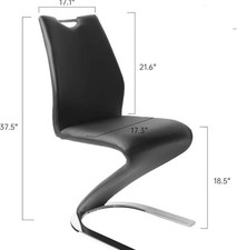 Black Faux Leather Dining 2x