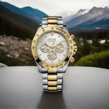 NEW BOSS MENS WATCH SILVER DIAL STAINLESS STEEL BRACELET 1512960 NEW