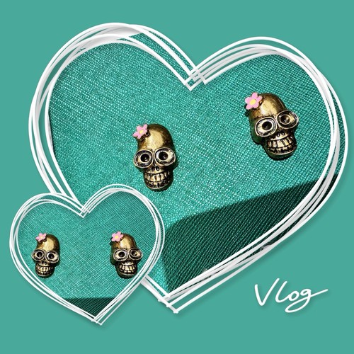 Metal flower skull dread - skull,