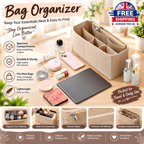 Travel organiser handbag - organiser, felt