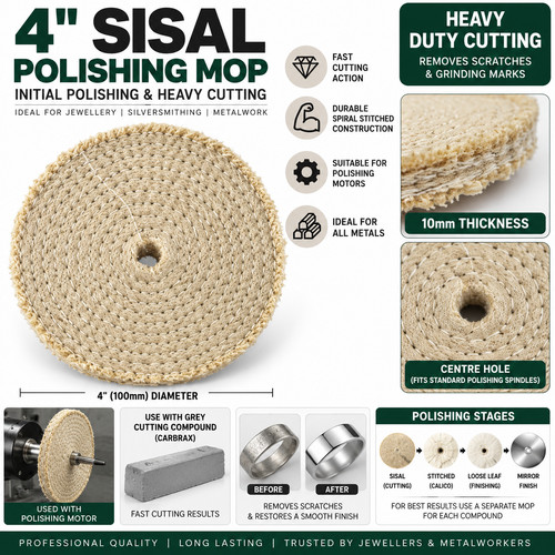 Sisal polishing mop buff - sisal,
